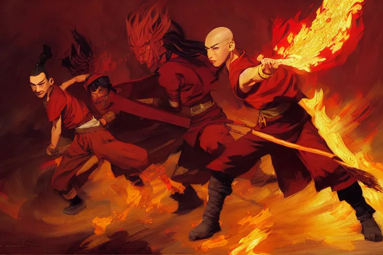 firebender, fire nation, action, avatar the last | Stable Diffusion ...