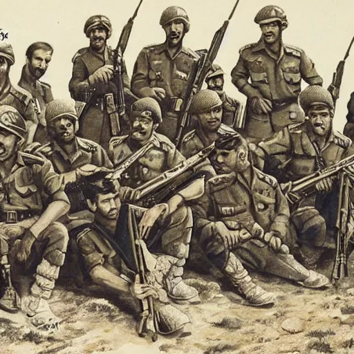 Image similar to a portrait of the iranian army in 1 9 4 5 highly detailed