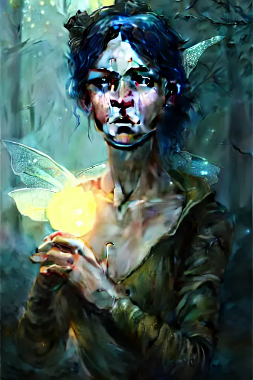 Image similar to cinematic shot of an epic portrait of a fairy dressed in military clothes, shiny skin, beautiful eyes, beautiful, small details, night setting, realistic poster with volumetric light from craig mallism, artgerm, jeremy lipkin and michael garmash, unreal engine, radiant light, detailed and complex environment, digital art, trends at art station, a masterpiece