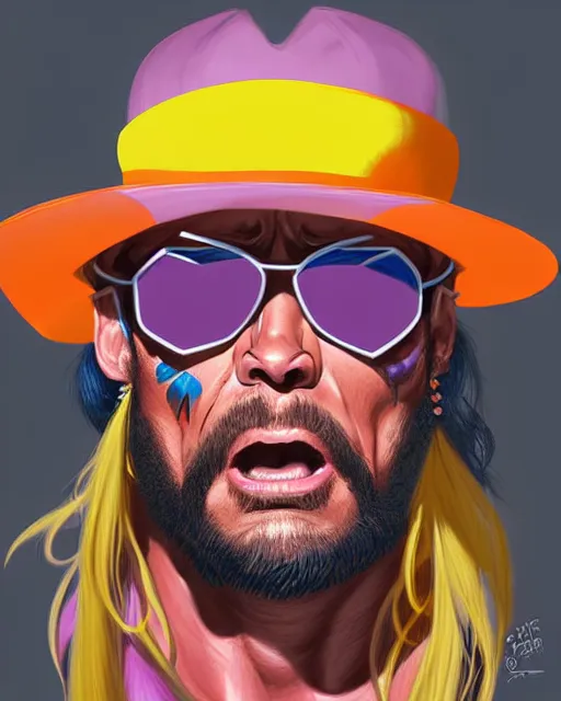 Image similar to digital art, fantasy portrait of randy macho man savage, crying big tears, by james jean, by ross tran, ultra detailed, character design, concept art, trending on artstation,