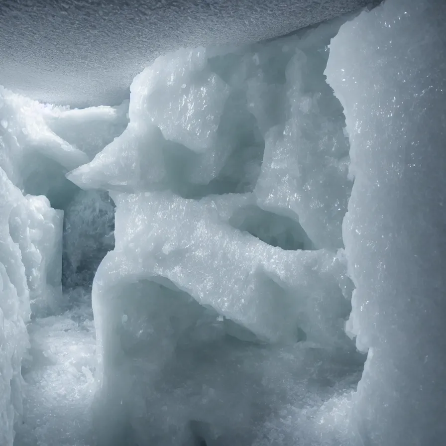 Image similar to cream cheese inside an ice cavern, hd photo