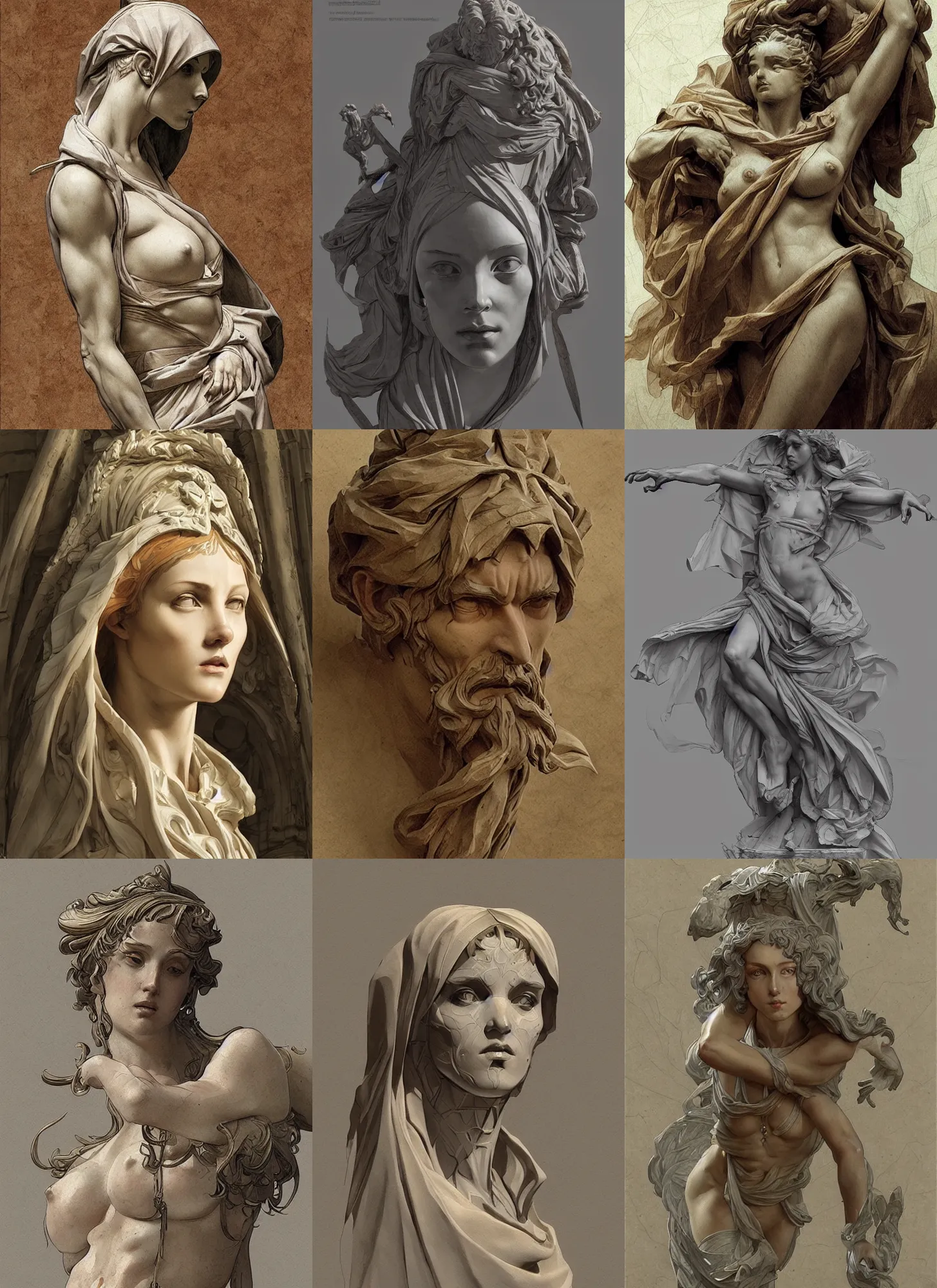 Prompt: italian renaissance sculpting, highly detailed, artstation, concept art, sharp focus, illustration, briclot, rutkowski, mucha