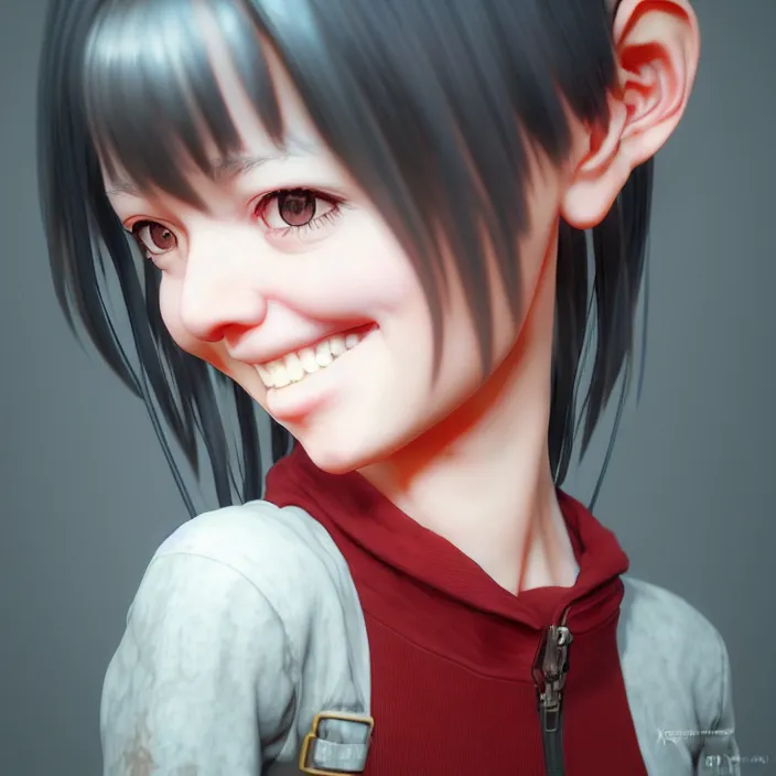 Prompt: portrait of the shy farm girl smiling, by katsuhiro otomo, yoshitaka amano, nico tanigawa, and artgerm rendered with 3 d effect.