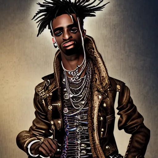 Image similar to playboi carti in steampunk style digital art 4 k the detailed super realistic