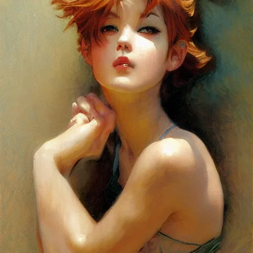 Prompt: cute anime girl faces, painting by charles lidderdale, gaston bussiere, craig mullins, j. c. leyendecker