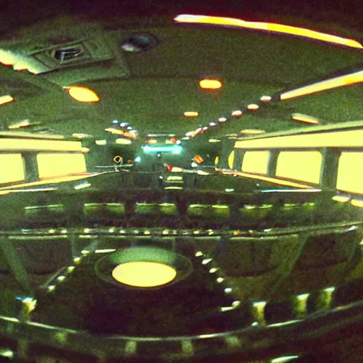 Image similar to handheld cam footage of the inside of the mothership, abduction