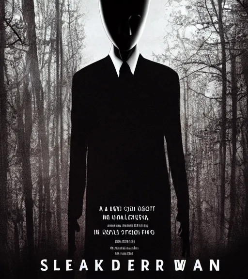 Prompt: a movie about slenderman, movie poster, horror movie, scary, hd