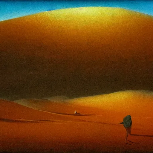 Image similar to a painting of a desert with a lot of sand, a matte painting by Beksinski, featured on cg society, surrealism, apocalypse landscape, matte painting, apocalypse art