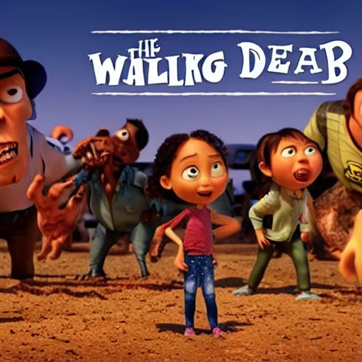 Prompt: A Pixar movie about The Walking Dead