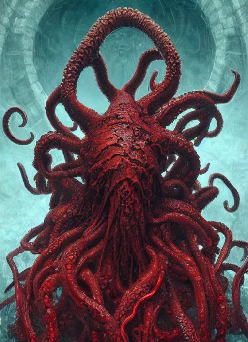 Prompt: cthulhu comprised entirely of arteries and veins, digital art by eugene de blaas and ross tran, vibrant color scheme, highly detailed, in the style of romanticism, cinematic, artstation, greg rutkowski