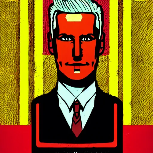 Prompt: character portrait inspired by max headroom and donald trump, in stranger things art style