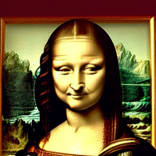 Image similar to monalisa with cosmetics!!!!!!!!!! and makeup!!!!!!!!!!