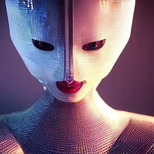 Prompt: futuristic japanese inspired avant-garde art, deco fashion, highly detailed, photorealistic portrait, bright studio setting, studio lighting, crisp quality and light reflections, unreal engine 5 quality render