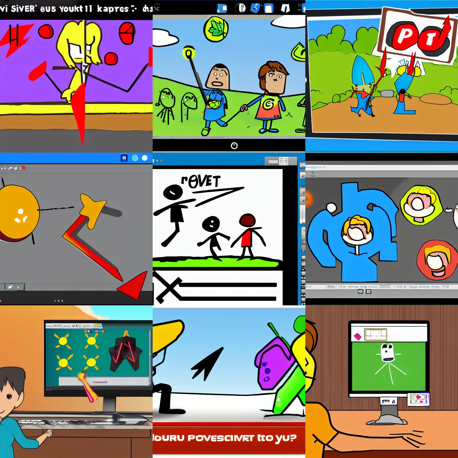 Prompt: screenshot pivot stickfigure animator v 6