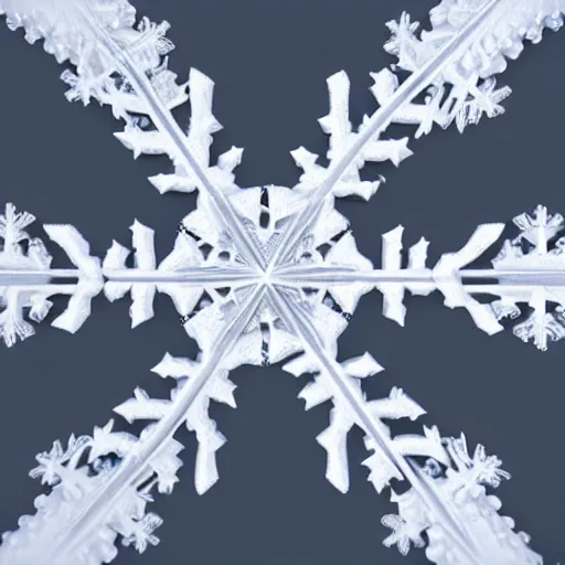 Prompt: close-up of an intricate snowflake, rendered in unreal engine 6, fractal snowflake, HD photography, 4k