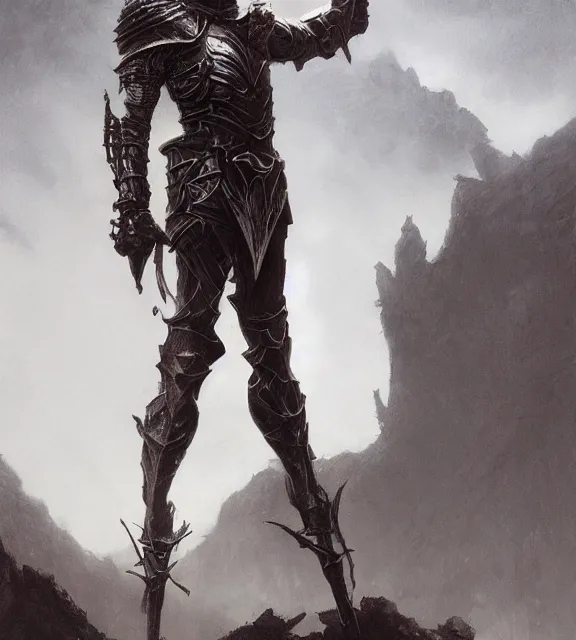 Image similar to crucible knight concept, beksinski, age of sigma art, frank franzetta, ruan jia, dark soul armor concept, trending on artstation, wayne barlowe, adrian smith fantasy art, elden ring art, the hobbit art, lord of the ring art, infinity blade armor