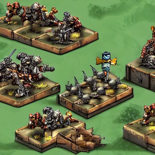 Image similar to warhammer battle tower, in the style of metal slug