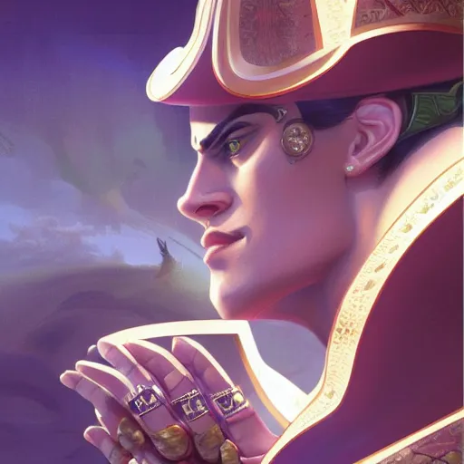 Prompt: symmetry!! portrait of jotaro kujo, global illumination!! intricate, elegant, highly detailed, digital painting, artstation, concept art, smooth, sharp focus, illustration, art by artgerm and greg rutkowski and alphonse mucha