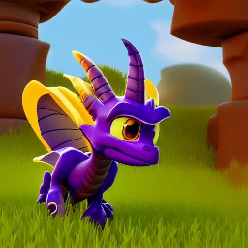 Image similar to Spyro the Dragon, cute, 3D render