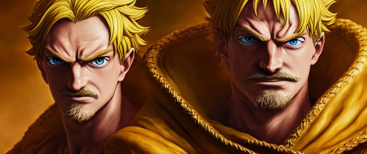 Prompt: hyperrealist highly detailed english medieval portrait of Escanor the Sin of Pride, Nanatsu No Taizai, Seven Deadly Sins, concept art pascal blanche dramatic studio lighting 8k wide angle shallow depth of field