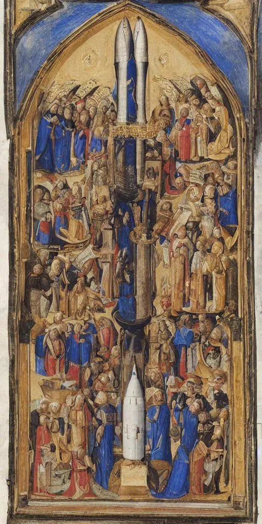 Image similar to the space shuttle in medieval religious art
