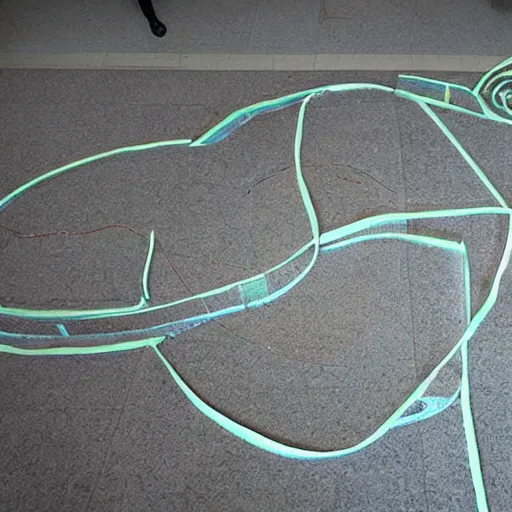 Prompt: 3 d topological maps carved into a roll of duct tape on the floor, art by takahiro iwasaki