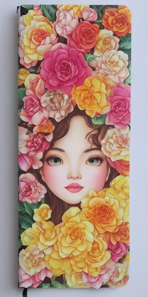 Image similar to beautiful flower, by tran nguyen, warm colors, cozy, etsy stickers, white border, sticker sheet, planner stickers