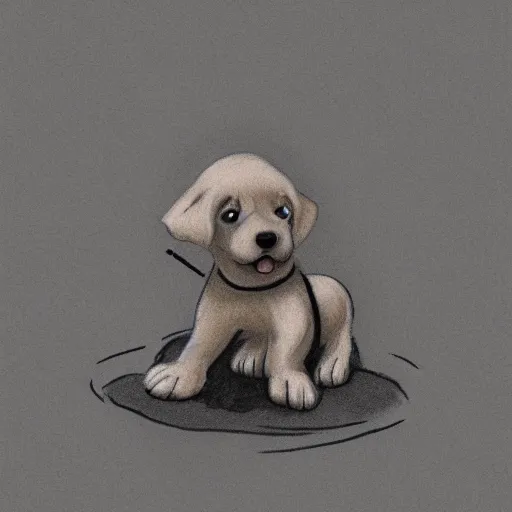 Prompt: a puppy on the moon, sketch