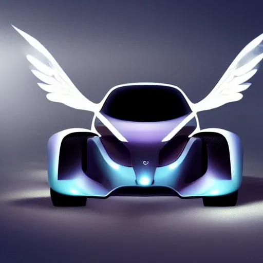 Prompt: a car with wings, concept, realistic, futuristic, soft lighting