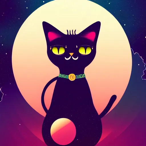 Prompt: a cat sitting on planet earth, space in background, illustration, digital art, trending on artstation
