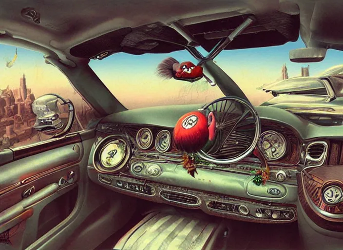 Image similar to the world inside a car batery, lowbrow, matte painting, 3 - d highly detailed, in the style of mark ryden,