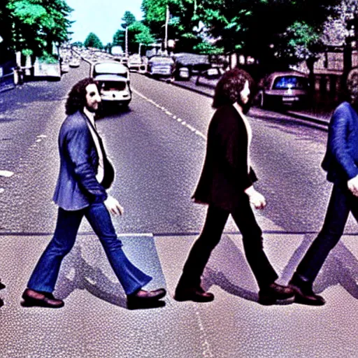 Image similar to queen band crossing abbey road