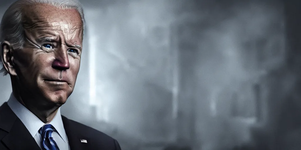 Image similar to sad joe biden portrait in a demonic dark dungeon, atmospheric, ambient, volumetric lighting, unreal engine, octane render, high resolution, detailed, award - winning, photograph, no artifacts