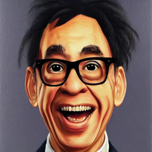 Image similar to Painting of Fred Armisen, official, detailed, character dragonball, award winning artwork, Akira Toriyama