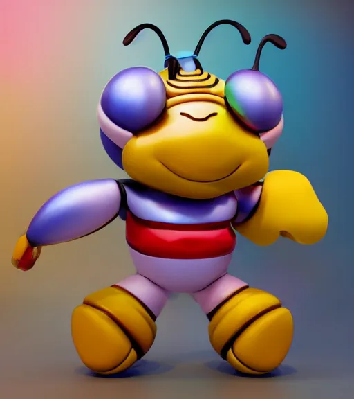 Image similar to a sculpture of cartoon bee by jeff koons ray tracing, octane redner brilliantly coloured, trending on artstation, unreal engine, hdr, polished