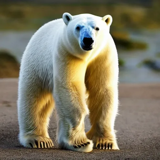 Prompt: polar bear wearing a nice suit, professional photoshoot