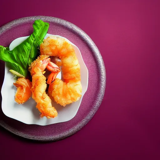 Image similar to seamless looping design of tempura shrimp on pink background