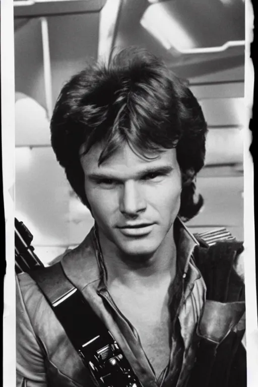 Prompt: photograph of richard jordan in costume as han solo, 1 9 7 8