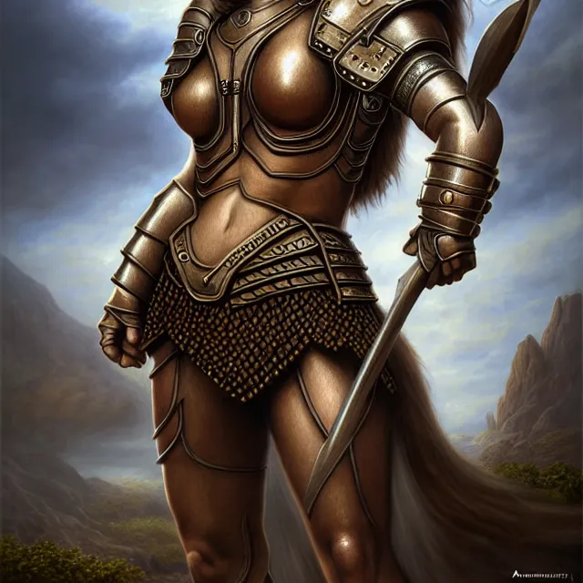 Image similar to armoured minotaur warrior artgerm anne stokes highly detailed 8 k hdr smooth sharp focus high resolution award - winning photo photorealistic