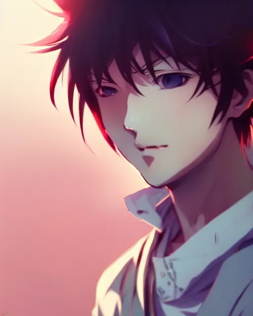 Image similar to extremely attractive soft feminine male anime character screenshot, nagito komaeda, anime, intricate, sharp focus, illustration, highly detailed, digital painting, cell shaded, concept art, matte, male art by ilya kuvshinov and kyoto animation and wlop, ruan jia and greg rutkowski, studio quality, masterpiece