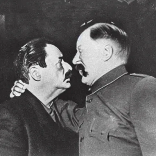 Image similar to stalin kissing hitler
