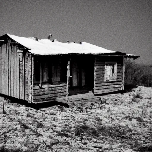 Prompt: photograph of desolate ( ( ( cabin ) ) )