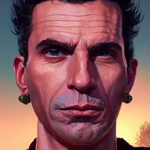 Prompt: highly detailed portrait, cosmo kramer, in gta v, stephen bliss, unreal engine, fantasy art by greg rutkowski, loish, rhads, ferdinand knab, makoto shinkai and lois van baarle, ilya kuvshinov, rossdraws, tom bagshaw, global illumination, radiant light, detailed and intricate environment