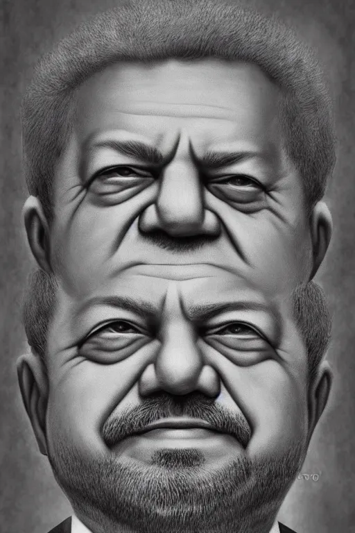 Image similar to a portrait of luiz inacio lula da sila, instrinsic, digital art