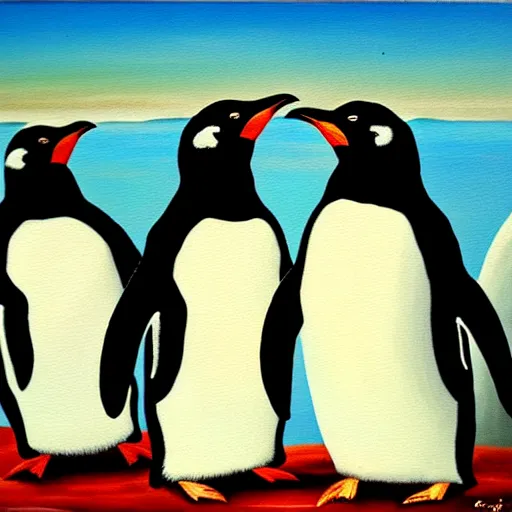 Prompt: spanish conquistador penguins visit rome, oil painting, portrait