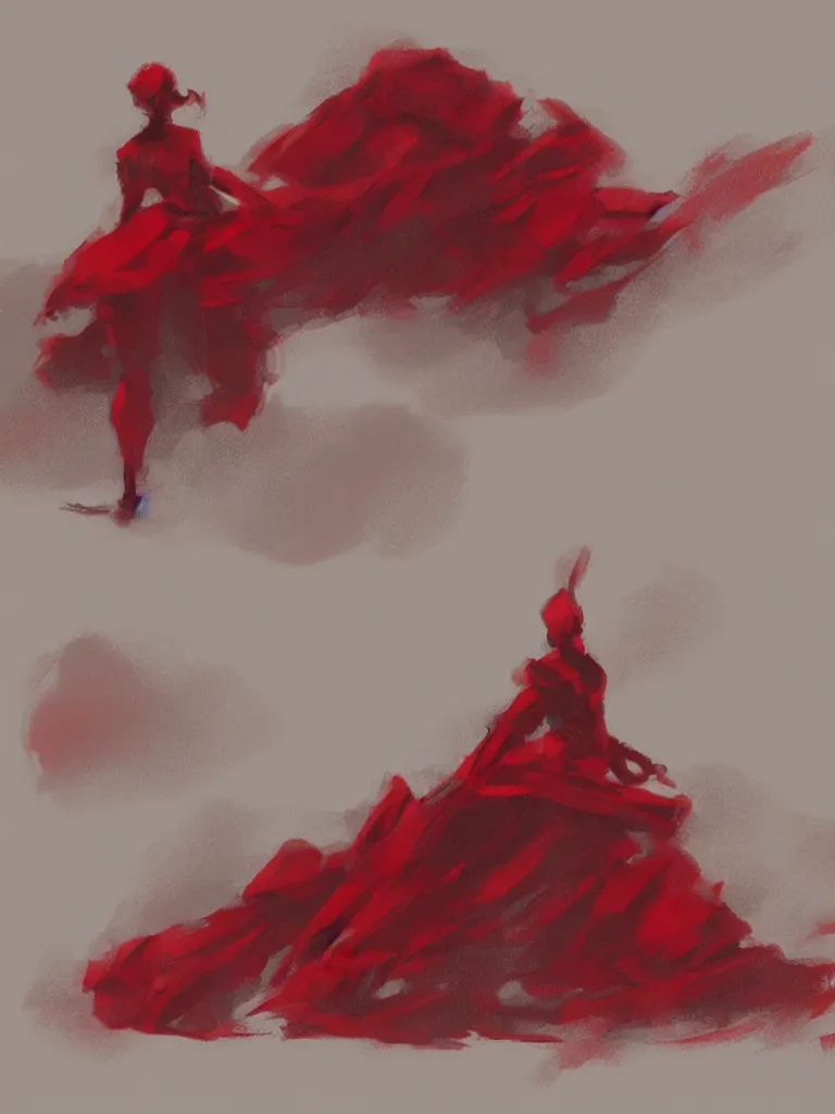 Image similar to red on red by Disney Concept Artists, blunt borders, rule of thirds