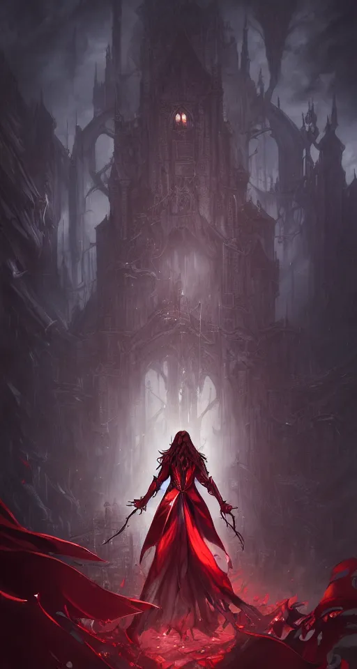 Image similar to alucard standing alone, castlevania, by stanley artgerm lau, wlop, rossdraws, james jean, andrei riabovitchev, marc simonetti, and sakimi chan, trending on artstation