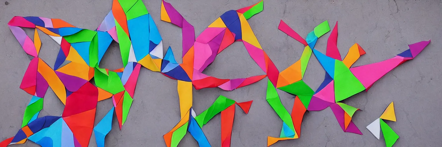 Image similar to abstract human body, Fine Art, Street Art, Mural, Modular Origami