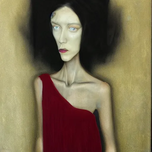 Image similar to the outsider by agostine arrivabene, highly detailed, dark tones