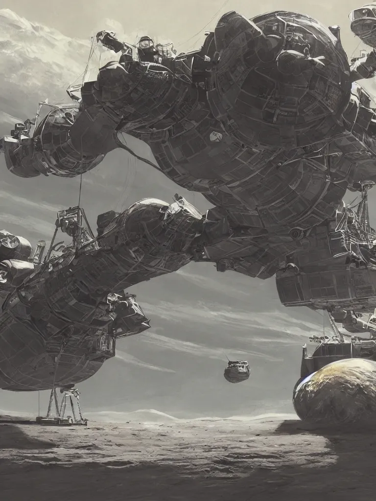 Image similar to landing on the moon by disney concept artists, blunt borders, rule of thirds